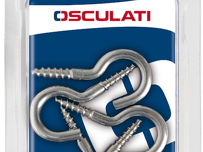 Gancio in acciaio inox ricurvo a vite