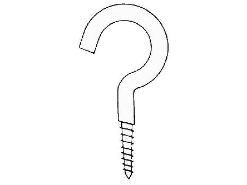 Gancio in acciaio inox ricurvo a vite