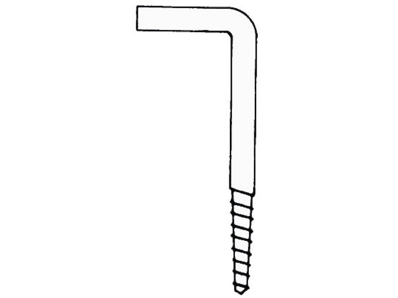 Gancio a L in acciaio inox a vite