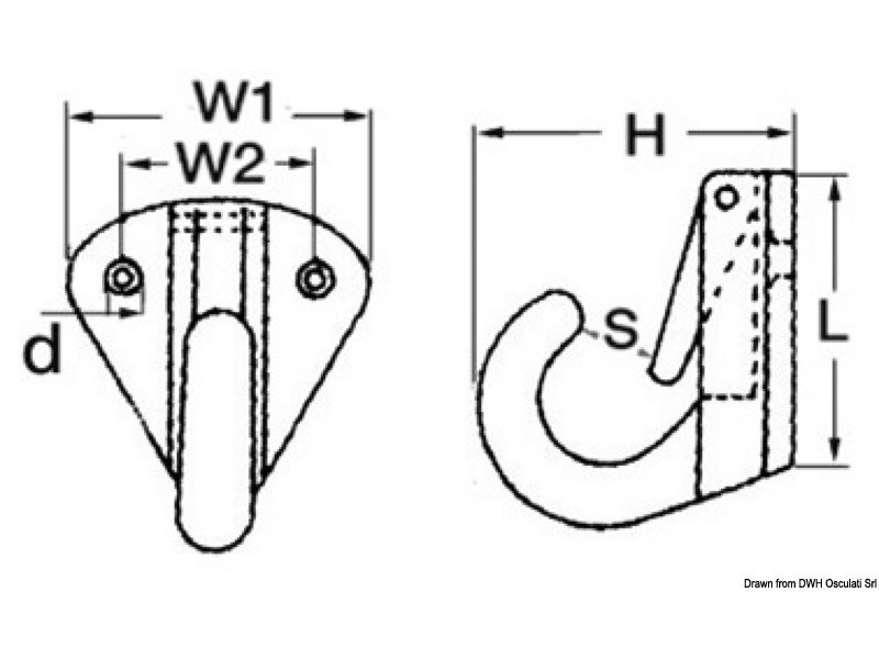 Piastrina con gancio apribile