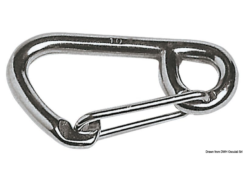 Moschettone in acciaio inox a grande apertura