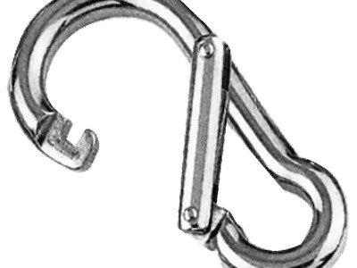 Moschettone in acciaio inox con apertura asimmetrica