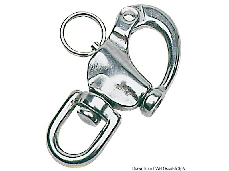 Moschettone in acciaio inox per spinnaker, drizze ed usi vari