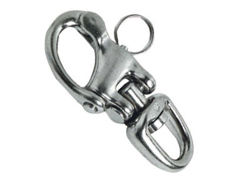 Moschettone doppio snodo in acciaio inox per spinnaker, drizze ed usi vari