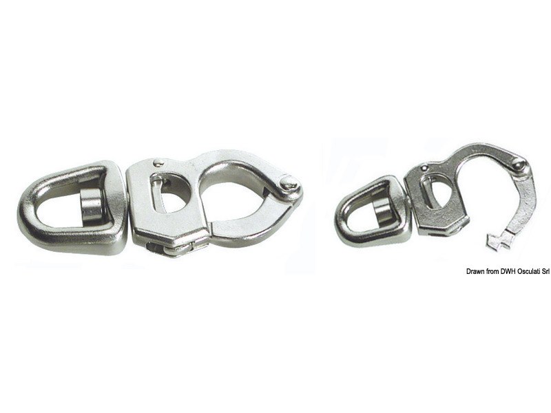 Moschettone in acciaio inox per scotte, drizze, spinnaker