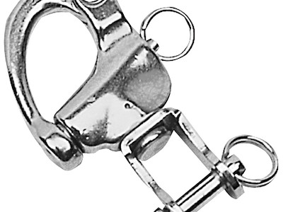 Moschettone in acciaio inox con grillo girevole per spinnaker, drizze ed usi vari