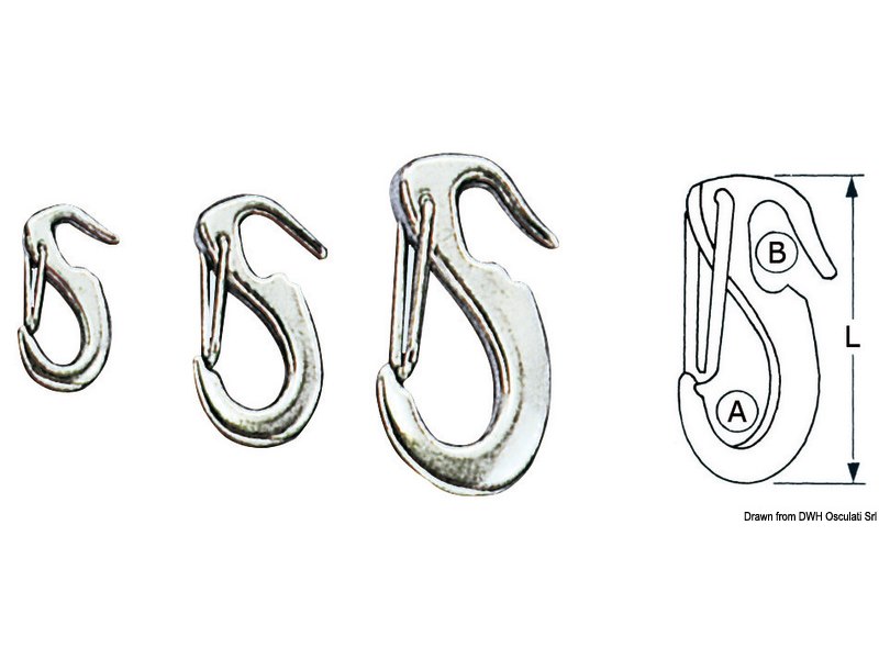 Moschettone per fiocco a ribattere