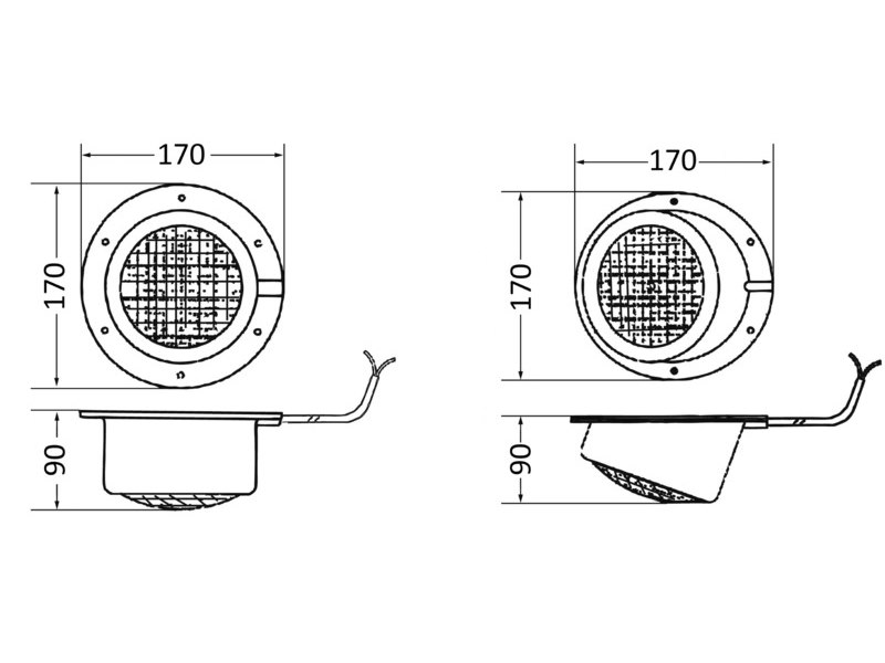 Faro da plancetta in ABS bianco completamente stagno