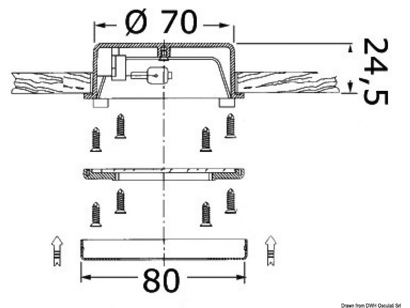 Faretto Hydra inox lucido 10 W 