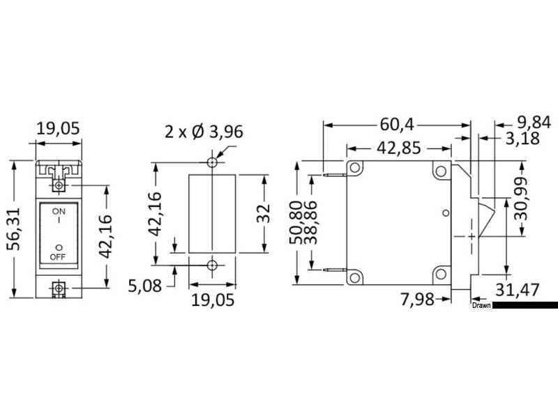 Interruttore AIRPAX/SENSATA a levetta magneto/idraulici con fusibile automatico ricaricabile