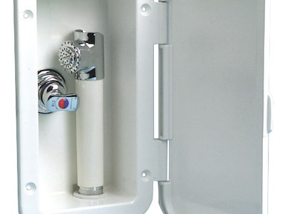 Box doccia con doccia a pulsante Mizar e miscelatore