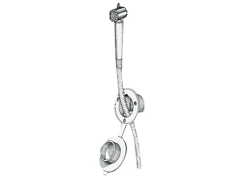 Box doccia con doccia a pulsante Mizar a parete