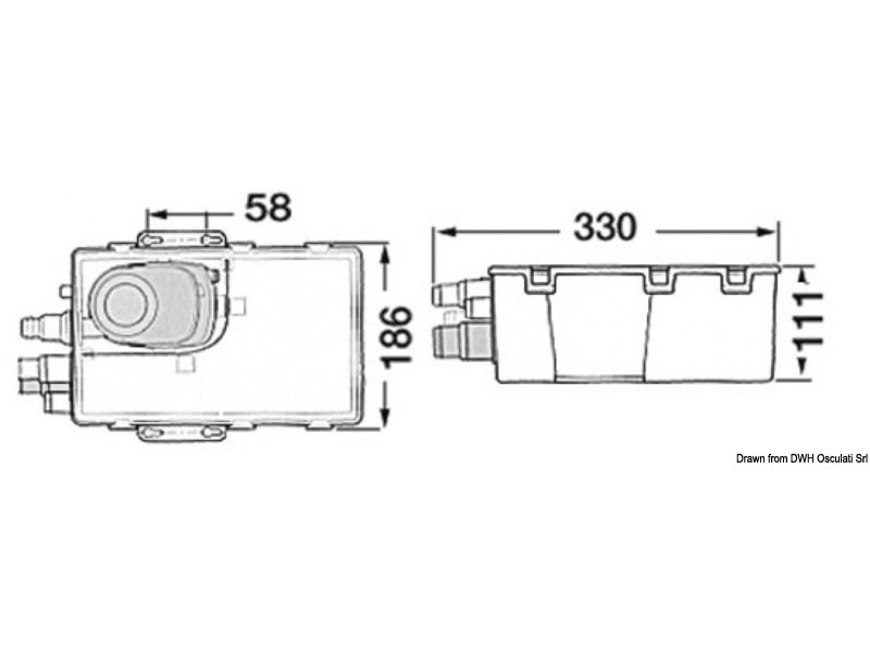 Pozzetto di raccolta acque grigie ATTWOOD, completo di pompa automatica
