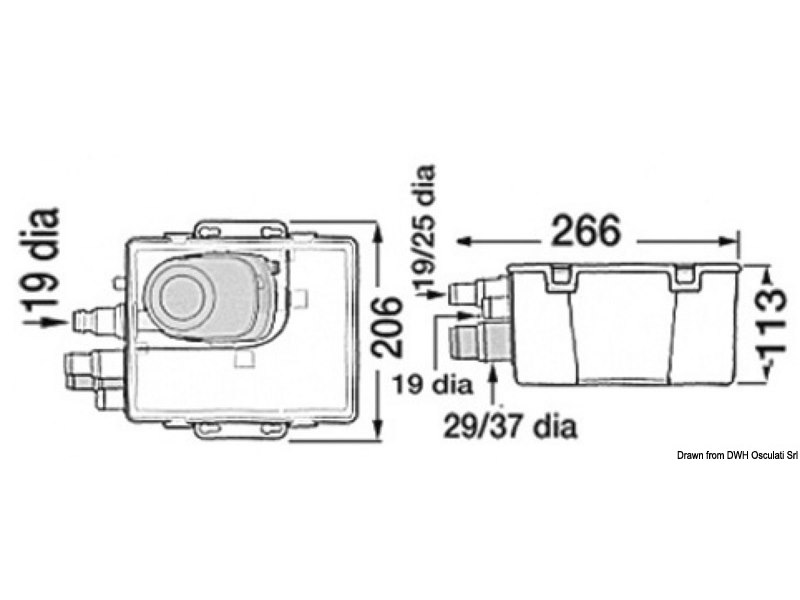 Pozzetto di raccolta acque grigie ATTWOOD, completo di pompa automatica