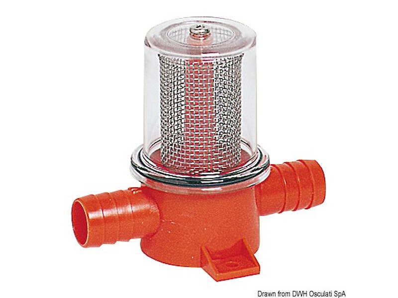 Filtro in linea per pompe di sentina e doccia