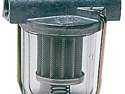 Filtro carburante con vaschetta trasparente in vetro