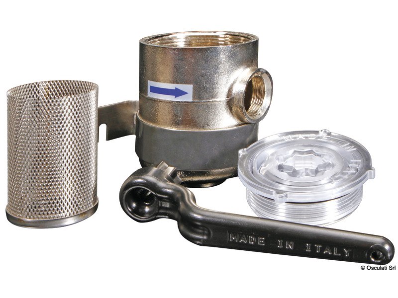 Filtro depurazione acqua a tazza in ottone nichelato