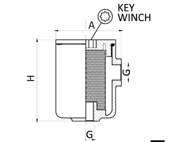 Filtro depurazione acqua a tazza in ottone nichelato