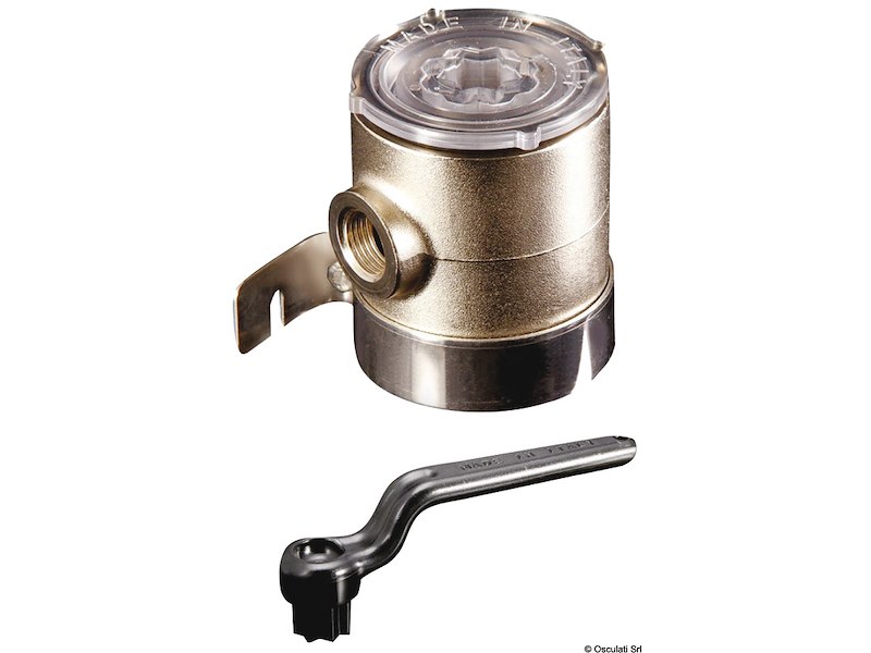 Filtro depurazione acqua a tazza in ottone nichelato