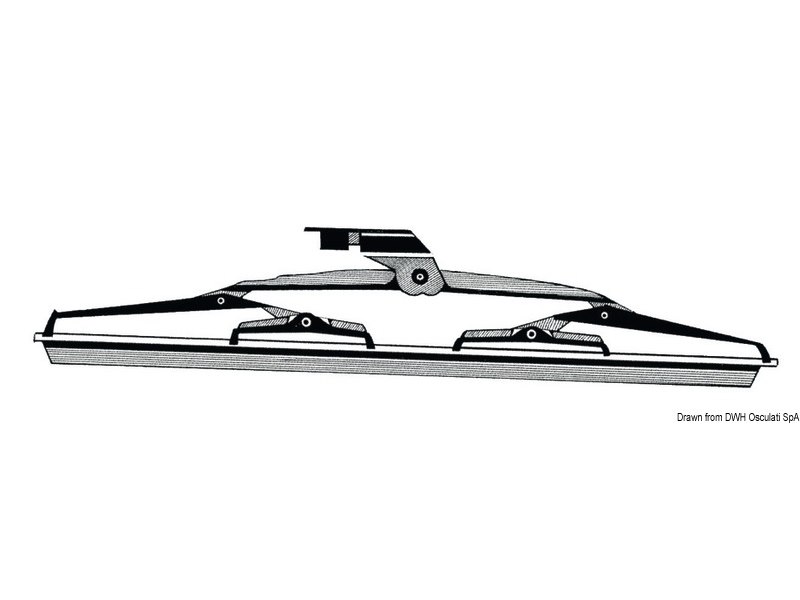 Spazzola in acciaio inox con spatole in silicone speciale per tergicristalli, colore nero opaco