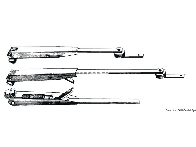 Braccio in Acciaio Inox telescopico, colore nero opaco
