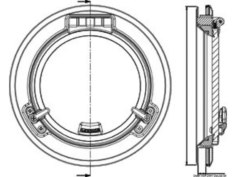 Oblò tondo LEWMAR  in acciaio AISI 316