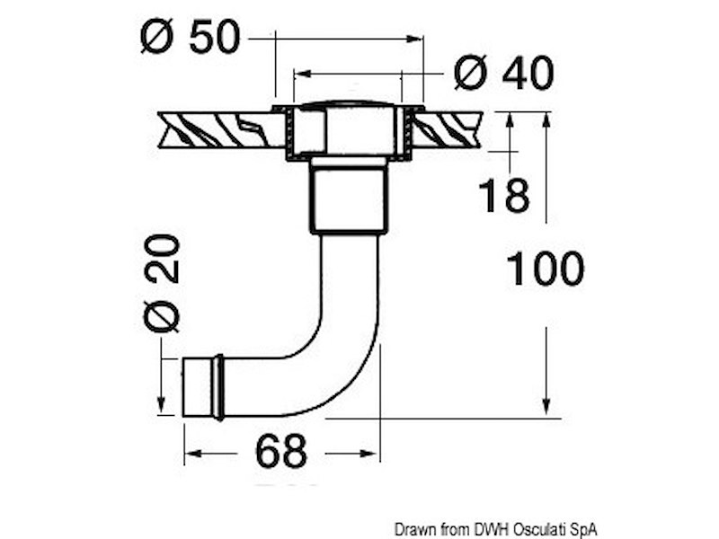 Sfiato carburante in ottone cromato a filo