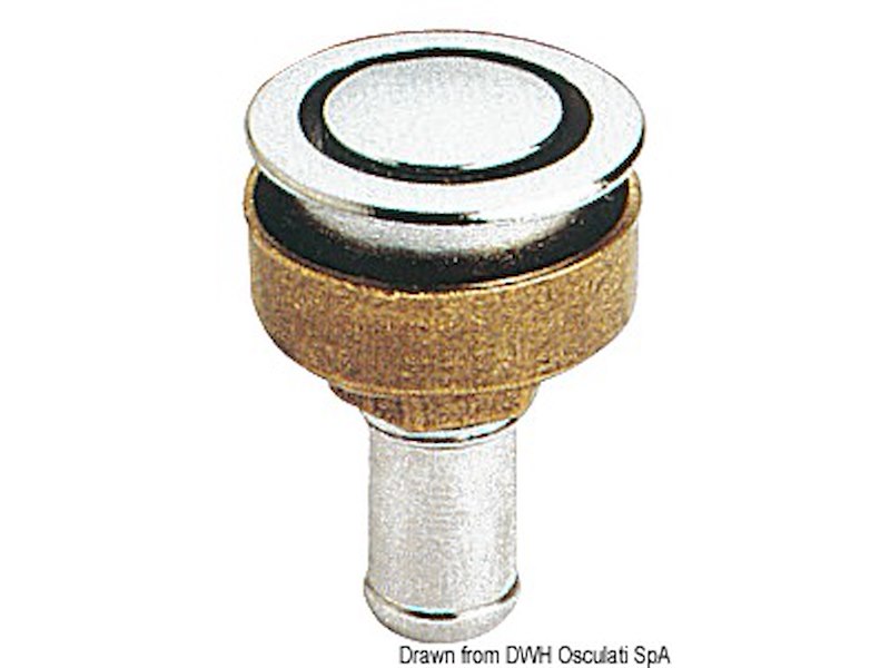 Sfiato carburante in ottone cromato a filo