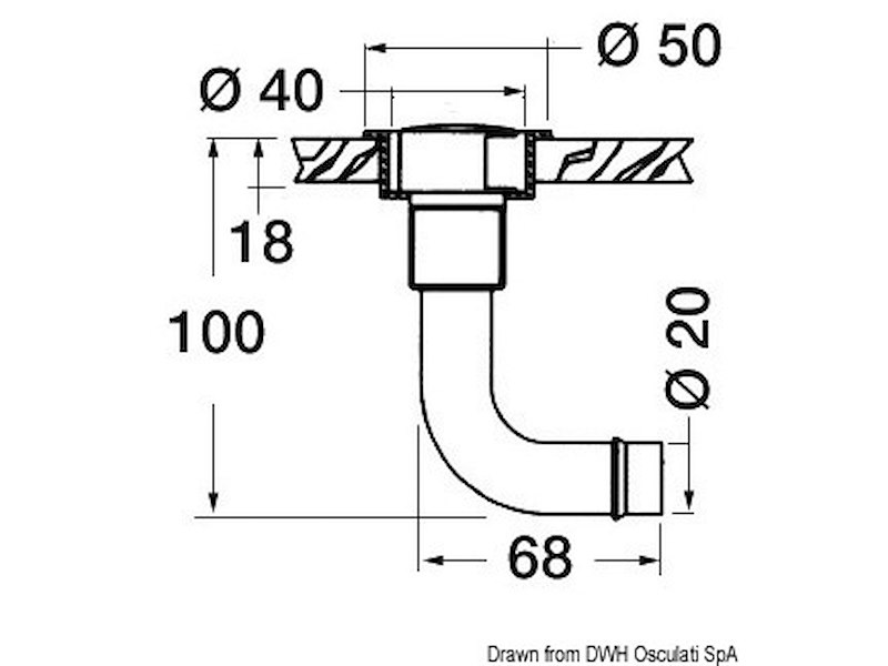 Sfiato carburante in ottone cromato a filo
