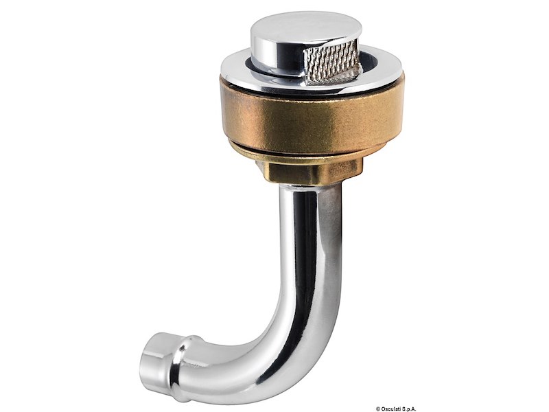 Sfiato carburante in ottone cromato a filo