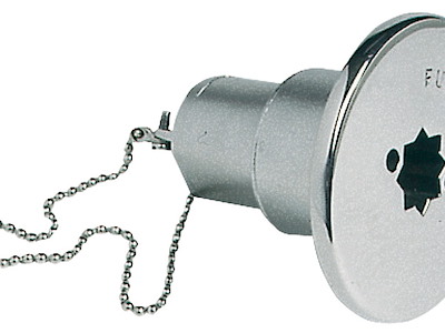 Tappo carburante in acciaio inox AISI 316 microfuso lucidato a specchio a bassa sporgenza