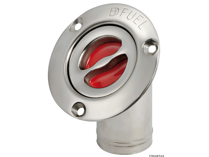 Tappo di rifornimento in acciaio inox lucidato a specchio, a filo e con maniglietta di apertura