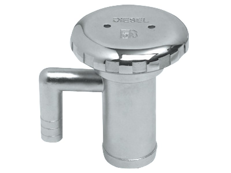 Tappo rifornimento in acciaio inox AISI 316 lucidato a specchio, con sfiato incorporato