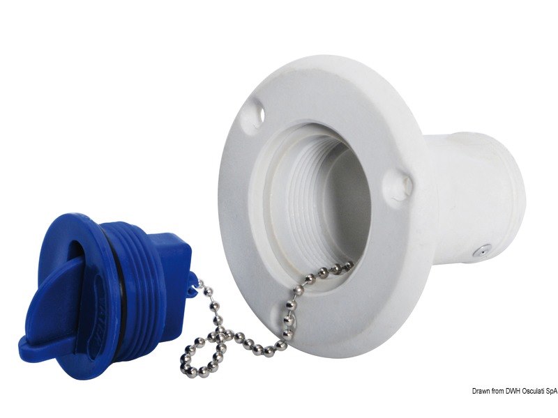 Tappo carburante a norme CE in Nylon/Fiberglass di colore bianco