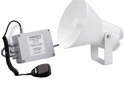 Tromba MARCO elettronica con amplificatore per imbarcazioni dai 12 ai 20 metri