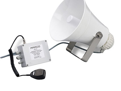 Tromba MARCO elettronica con amplificatore per imbarcazioni dai 20 ai 75 metri