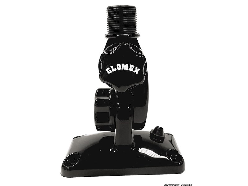 Base GLOMEX con passacavo incorporato consigliato per antenne 1,5 mt