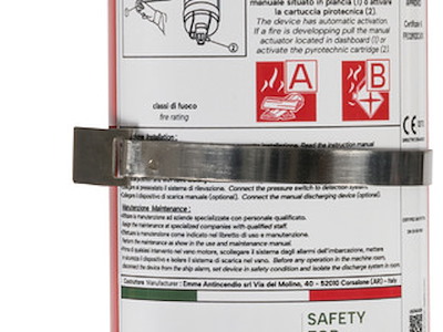 Impianto di estinzione omologato RINA HFC 227 o FK-5-1-12 (ex NOVEC)