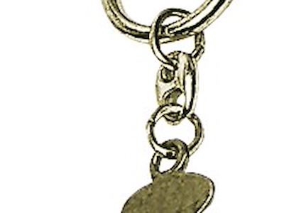 Portachiave a ciondolo in ottone lucido