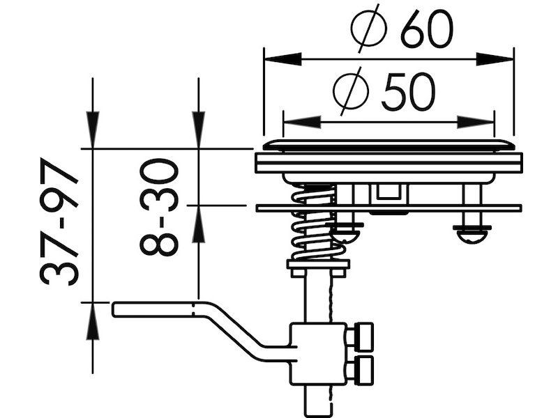 Alzapagliolo e chiusura portelli Cam Latch 60 mm
