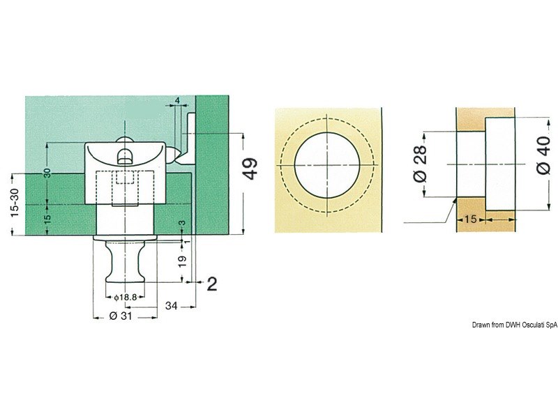 Scrocchetto Push Knob per antine e cassetti SUGATSUNE Pkl-08