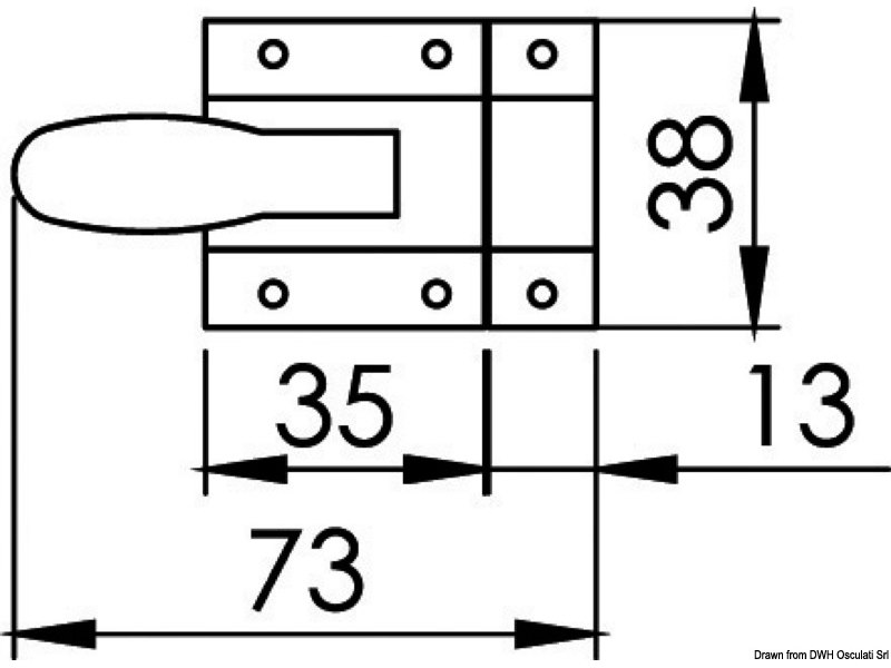 Chiusura inox a scatto mm48x37 