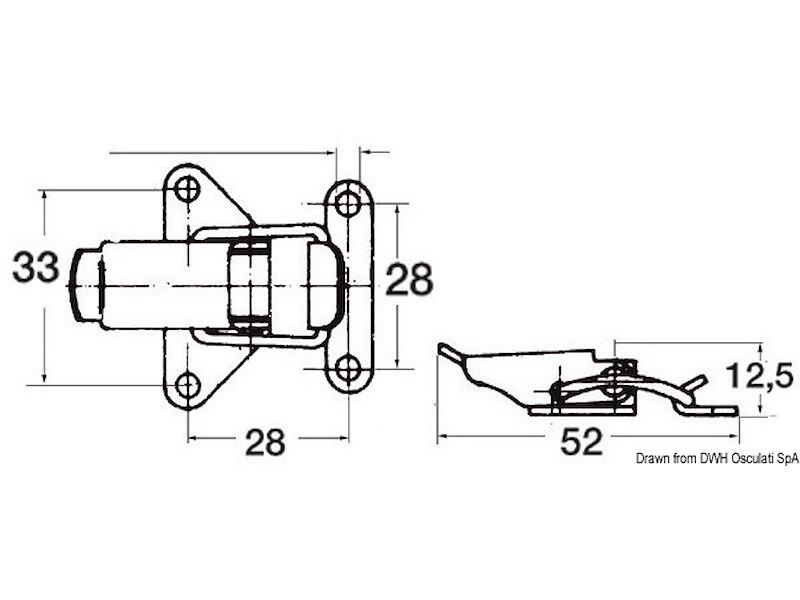 Chiusura a leva inox 52mm 