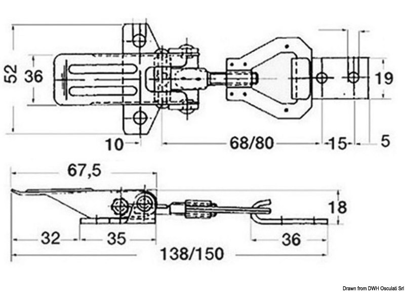 Chiusura a leva inox 250kg 