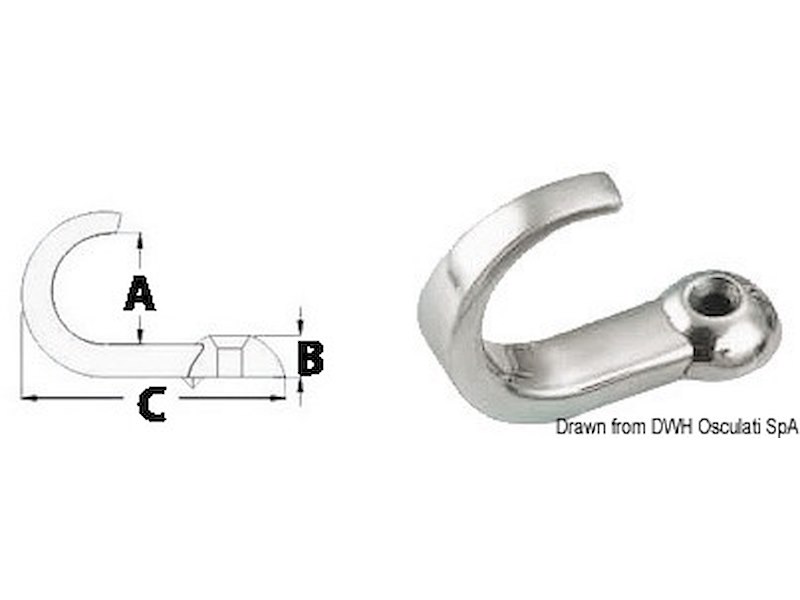 Gancetto inox 15x5,7x35,8mm 