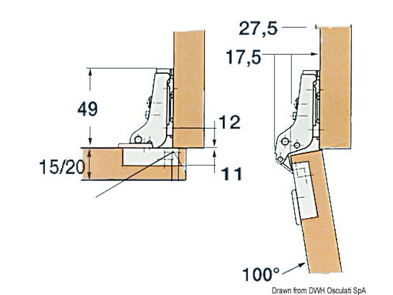 Cerniera a molla per antine SUGATSUNE