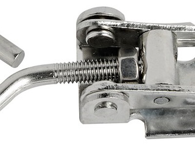 Chiusura a leva regolabile in acciaio inox con portalucchetto