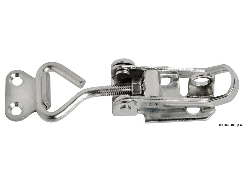 Chiusura a leva regolabile in acciaio inox con portalucchetto