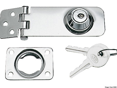 Chiusura a cerniera per cassapanche e boccaporti