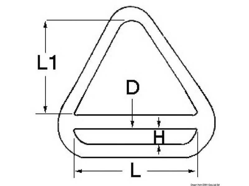 Anello triangolare con barretta per zerli